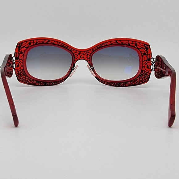 Jean Lafont Louxor 100 Red Black Frame Black Gradient Lens Sunglasses w/ Case main image 7